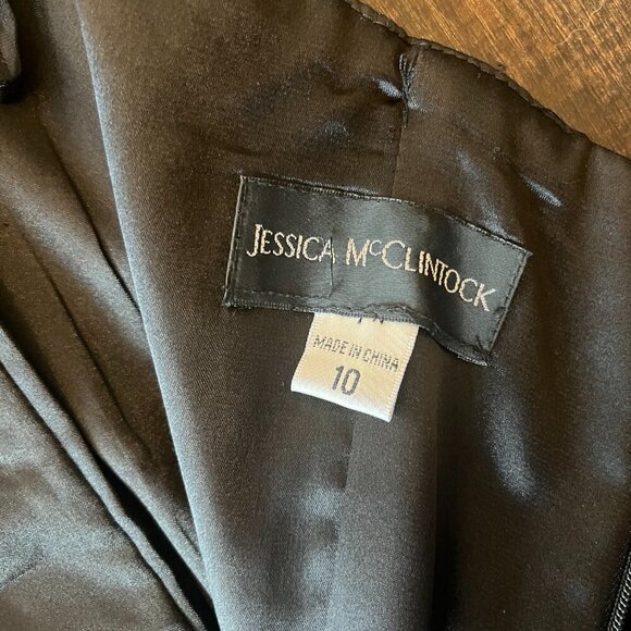 Jessica McClintock Black Strapless Formal Dress Size 10 - Picture 7 of 7